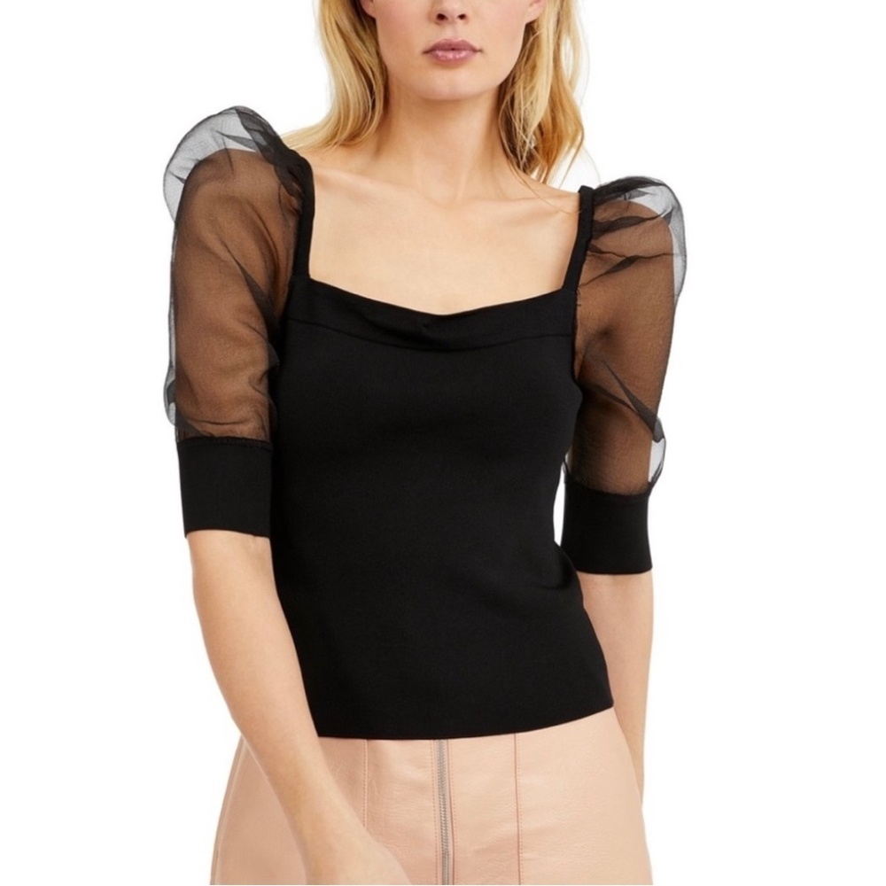 Bar III Puff Sleeve Top